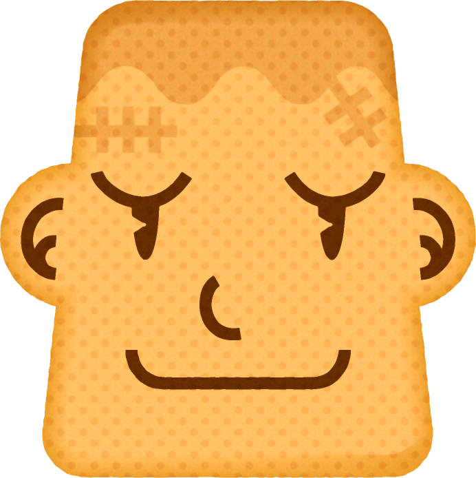 クッキーのイラスト/人造人間の顔