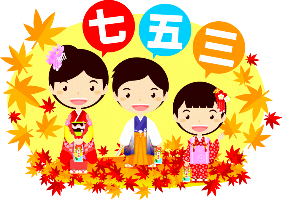 七五三詣のイラスト/紅葉