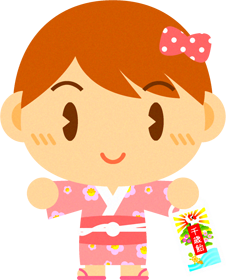 女の子のイラスト/七五三_ピンク色の服