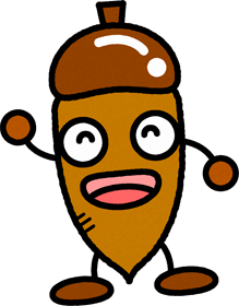 笑うどんぐりのイラスト