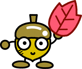 落ち葉を持ったどんぐりのイラスト3