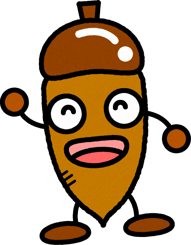 笑うどんぐりのイラスト