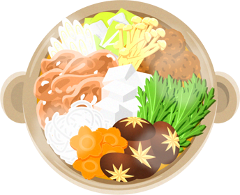 寄せ鍋イラスト/上