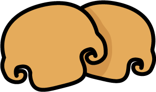 切ったマッシュルームのイラスト