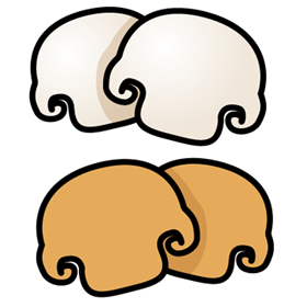 切ったマッシュルームのイラスト