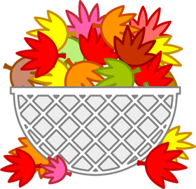 籠に入った紅葉イラスト