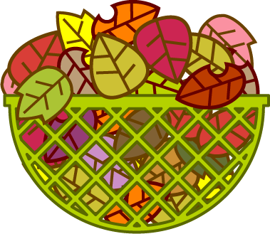 籠に入った落ち葉イラスト