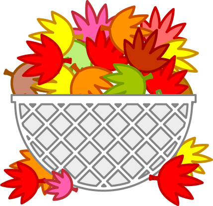 籠に入った紅葉イラスト