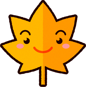 かわいい紅葉の葉のイラスト/黄色