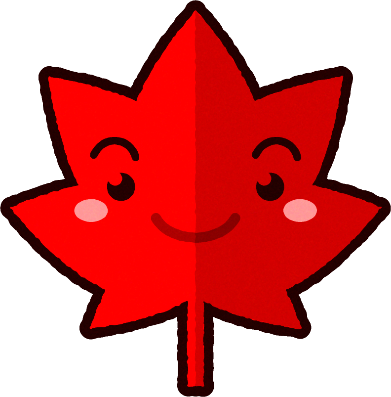 かわいい紅葉の葉のイラスト/赤