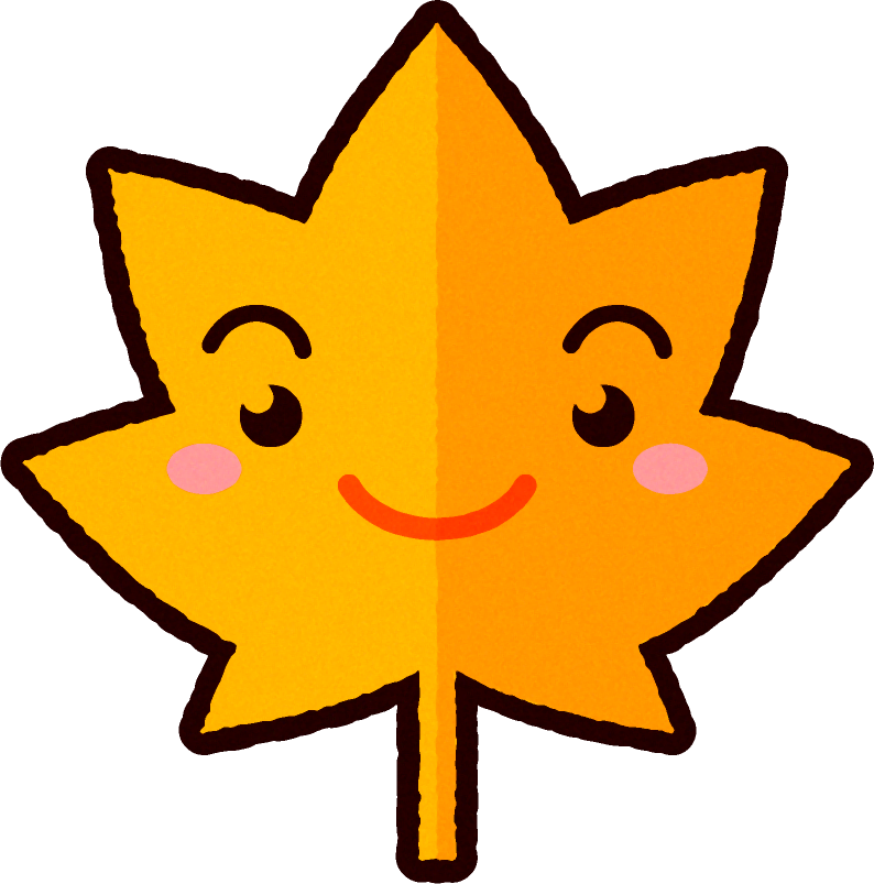 かわいい紅葉の葉のイラスト/黄色