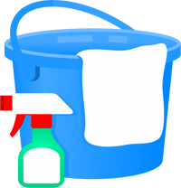 窓ふきの道具のイラスト