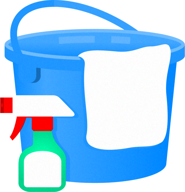 窓ふきの道具のイラスト