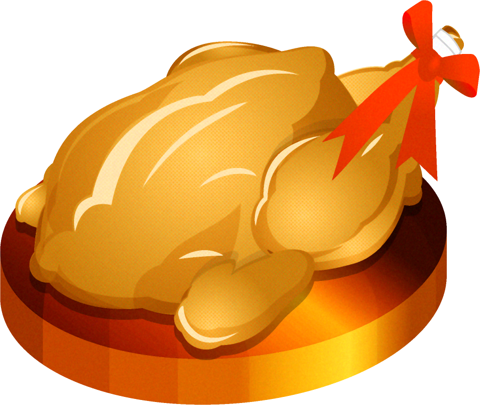 七面鳥の丸焼きイラスト