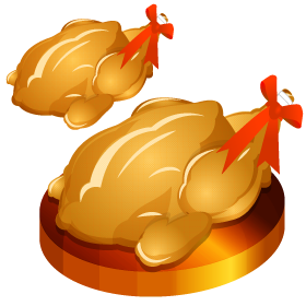 七面鳥の丸焼きイラスト