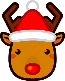 赤鼻のトナカイの顔イラスト