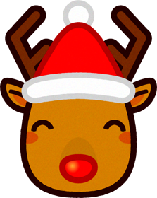 赤鼻のトナカイの笑顔イラスト