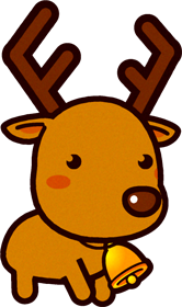 ベルを付けたトナカイのイラスト