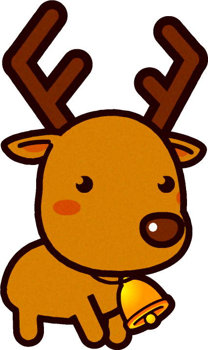 ベルを付けたトナカイのイラスト