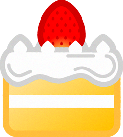 苺のショートケーキのイラスト