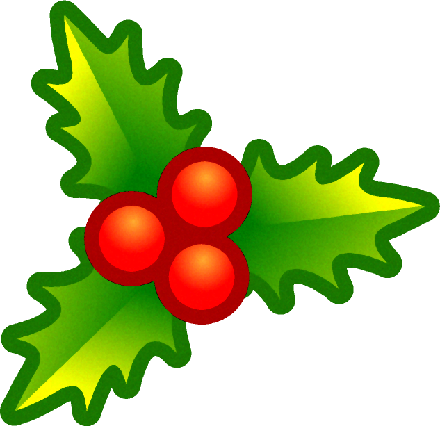 ベルとクリスマスリーフのイラスト