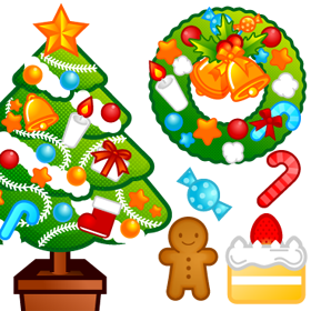 クリスマス飾りのイラスト