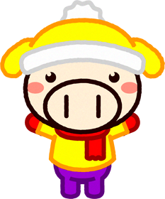 ブタのイラスト/冬服