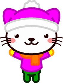 白猫のイラスト/冬服