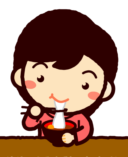 雑煮を食べる子供のイラスト/女の子