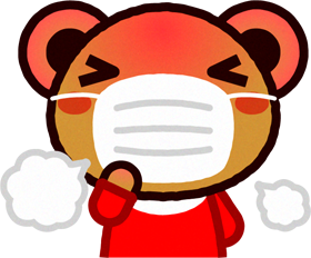 風邪をひいたクマのイラスト