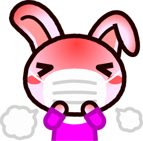 風邪をひいたウサギのイラスト