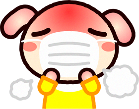 風邪をひいブタのイラスト