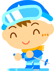スキーをする男の子のイラスト/滑る
