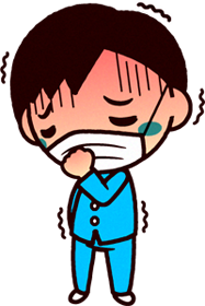 風邪をひいたイラスト/男の子