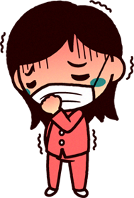 風邪をひいたイラスト/女の子