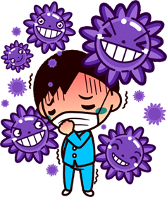 インフルエンザにかかったイラスト/男の子