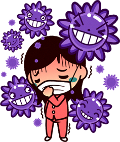 インフルエンザにかかったイラスト/女の子
