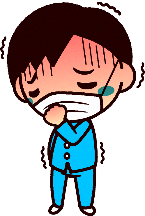 風邪をひいたイラスト/男の子