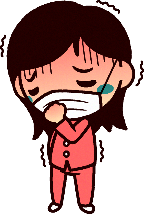 風邪をひいたイラスト/女の子