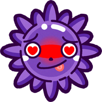 インフルエンザウィルスのイラスト/目がハート