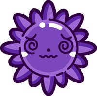 インフルエンザウィルスのイラスト/目が回る