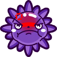 インフルエンザウィルスのイラスト/怒る