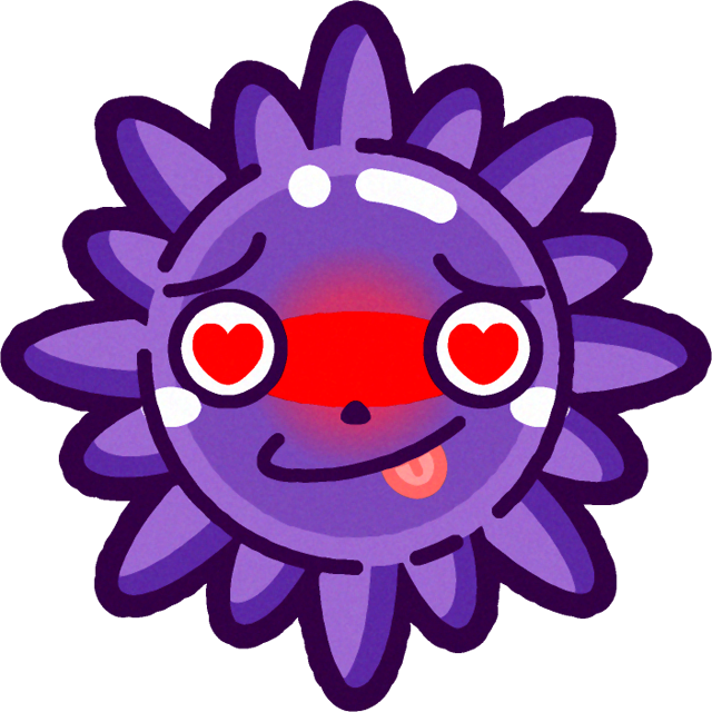 インフルエンザウィルスのイラスト/目がハート