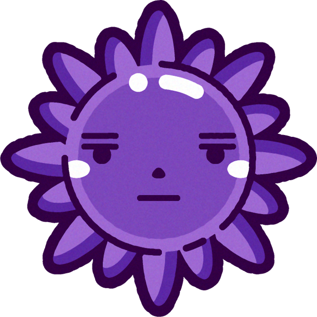 インフルエンザウィルスのイラスト/無表情