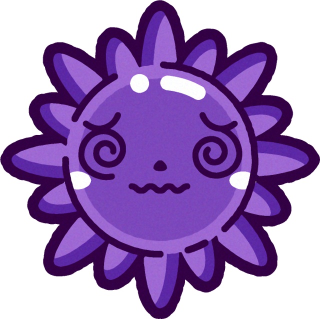 インフルエンザウィルスのイラスト/目が回る