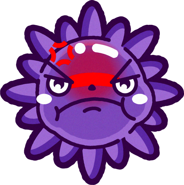 インフルエンザウィルスのイラスト/怒る