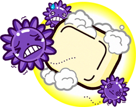 石けんは嫌い、インフルエンザウィルスのイラスト