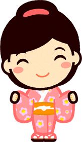 着物を着た女の子イラスト/笑顔