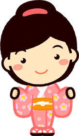 着物を着た女の子イラスト/袖を持つ