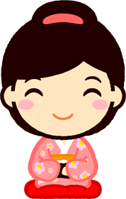 正座する女の子イラスト/笑顔